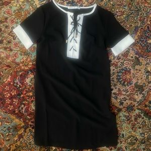 Black and white mini dress